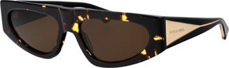 Bottega Veneta Womens Sunglasses Bv1277s Havana-Crystal-Brown Resin