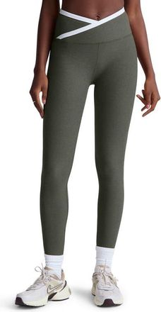 Beyond Yoga Spacedye Outlines High Waist Midi Leggings in Dusty Forest Heather at Nordstrom, Size X-Small