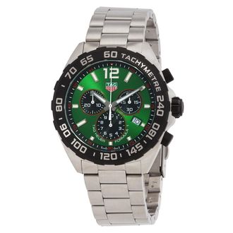 Tag Heuer Pre-owned Tag Heuer Formula 1 Chronograph Quartz Green Dial Mens Watch CAZ101AP.BA0842
