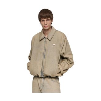 Misbhv Denim Jackets, male, Beige, Size: XS Bomber Denim Jacket