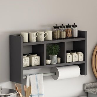 Dmora Estanter&iacute;a Cortale, 4 Estantes, Estructura Antracita, 64x15x35h Cm Negro Antracita