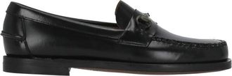 Sebago Black Glossy Patent Leather Horsebit Loafers