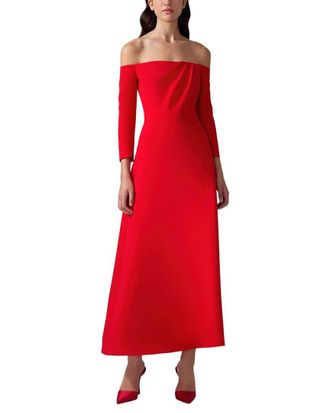 Carolina Herrera 3/4 Sleeve Off Shoulder Midi Dress