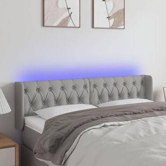 vidaXL Cabecero Con Led De Tela Gris Claro 147x16x78/88 Cm Vidaxl