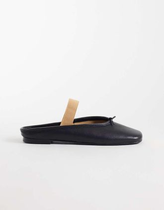Tony Bianco City sabot bassi in pelle nera-Nero