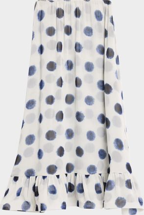 Misa Hope Polka-Dot Chiffon Maxi Skirt