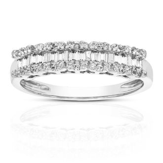 Vir Jewels 2/5 cttw Lab Grown Diamond Wedding Band in 14K White Gold For Women