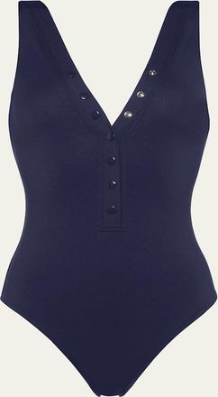 Eres Icone Snap-Front One-Piece Swimsuit