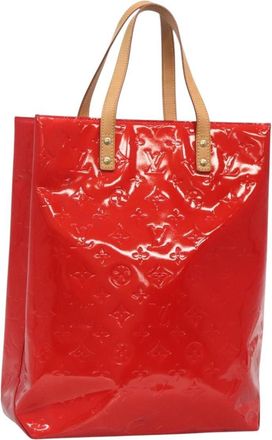 Louis Vuitton Reade Handbag Monogram Vernis Red Patent_Leather Bag (Pre-Owned)