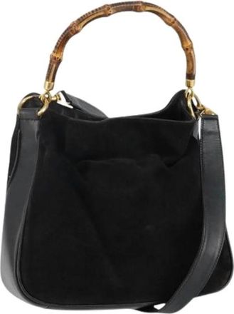Gucci Pre-owned Vintage Suede Handtas - Dames - Vintage Handtas - Zwart - ONE Size - Su&egrave;de - Vintage