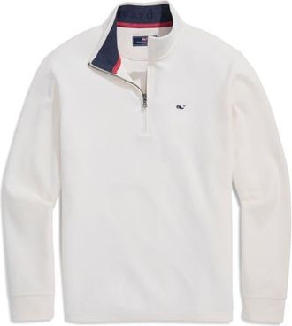 Vineyard Vines Saltwater Stripe Quarter Zip Pullover in Americana Marsh at Nordstrom, Size Xx-Large