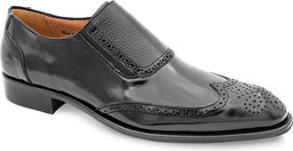 Mezlan Wingtip Slip-On Shoe in Black at Nordstrom, Size 10.5