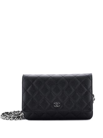 Chanel Wallet on Chain Quilted Caviar crossbody bag - women - Calf Leather - One Size - Black