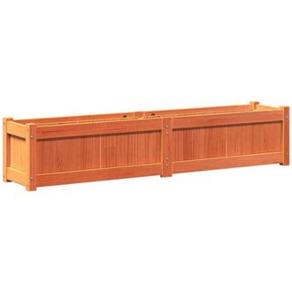 vidaXL Jardinera Exterior Madera Maciza Pino Marr&oacute;n Cera 150x31x31 Cm Vidaxl