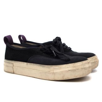 Eytys Navy Suede Mother Trainers Size 37