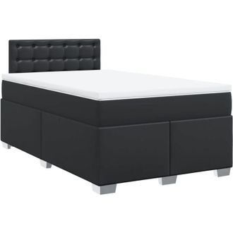 vidaXL Vidaxl - Cama Box Spring Con Colch&oacute;n Cuero Sint&eacute;tico Negro 120x200 Cm