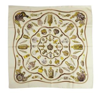 Herm&egrave;s Pre-owned Scarves, female, Beige, Size: ONE SIZE Pre-owned Qu Importe le Flacon Scarf