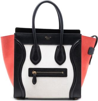 Celine Pre-owned Celine Micro Tricolor Canvas and Leather Luggage Tote 2Z826Y5TF4P3KNWG