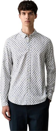 Scotch & Soda Micro Print Slim-Fit Shirt - Heren - Casual Overhemden - Blauw - L - Katoen - Overhemden