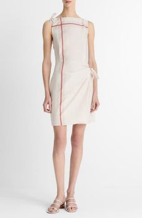 Vince Handkerchief Stripe Cotton Blend Sheath Dress in Oat Shell/brick Rose at Nordstrom Rack, Size 16 (Similar To 14W-16W)
