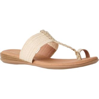 Andr&eacute; Assous Neo Toe Loop Sandal in Natural Raffia at Nordstrom, Size 10