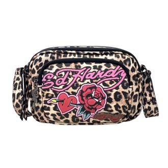Ed Hardy Womens Camera Crossbody Bag, Cheetah, One Size