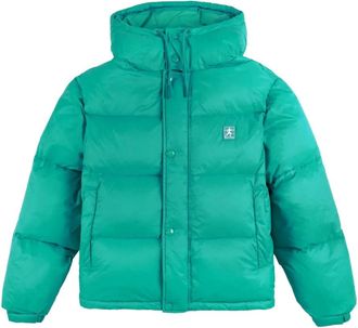 Sporty & Rich logo-patch puffer jacket - women - Down/Feather/Nylon - L - Green