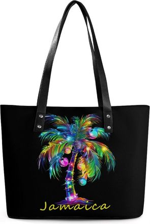 Generic Christmas Palm Tree Light Jamaica Tote Bags for Women Cute Shoulder Purses Handbags
