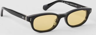 Alo Skinny Oval Sunglasses in Black/Yellow