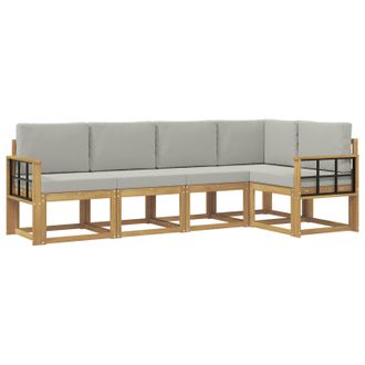 vidaXL Conjunto De Sof&aacute;s De Exterior 5 Pcs Blanco Y Gris Claro Vidaxl