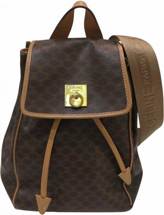 Celine Macadam Brown Pvc Leather Backpack (Pre-Owned)