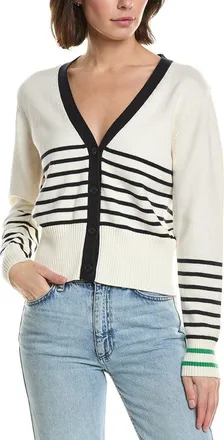Brodie Irregular Stripe Cashmere-Blend Cardigan