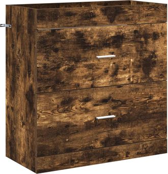 vidaXL Gabinete De Ba&ntilde;o Debajo Del Lavabo Roble Ahumado Vidaxl