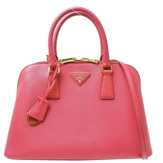 Prada Promenade Saffiano Pink Leather Handbag (Pre-Owned)
