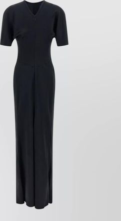 Victoria Beckham maxi dress ruched waist short sleeves