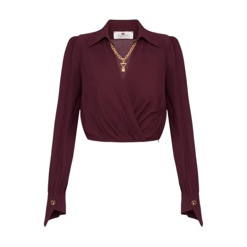 Elisabetta Franchi Femme, Blouses et Chemises, Brun, Taille: 40 FR