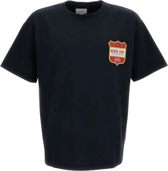 Rhude Crewneck T-shirt - Heren - T-shirts - Zwart - S - Katoen - Tops