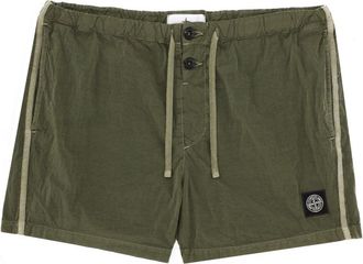 Stone Island Olive Green Logo Polyamide Swim Shorts