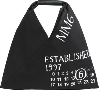 Maison Margiela Tassen, Dames, Zwart, ONE Size, Middelgrote stoffen handtas met drukknoopsluiting