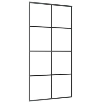 Berkfield Home Sliding Door Aluminium & ESG Glass 102.5x205 cm Black