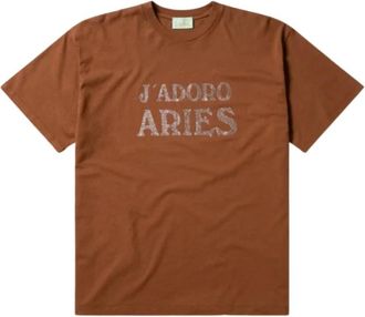 Aries Diamante T-shirt met korte mouwen - Heren - T-shirts - Bruin - XL - Katoen - Tops
