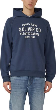 s.Oliver Hoodie S.OLIVER, Herren, Gr. XXL, blau, Sweatware, Obermaterial: 70% Baumwolle, 30% Polyester, bedruckt, regular fit normal, ohne Ausschnitt, Rippb&uuml;nd