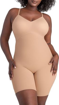 Honeylove Low Back Mid Thigh Bodysuit in Sand at Nordstrom, Size X-Large