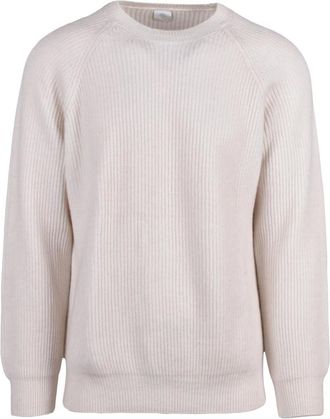 Eleventy Truien & Vesten, Heren, Beige, XL, Kasjmier, Geribde trui