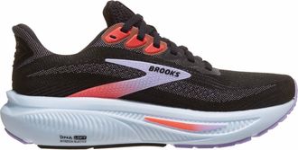 Brooks Womens Ghost 17 Running Shoes In Black/purple/coral