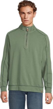 Tommy Bahama Ben and Terry 1/2 Zip Mens Sweatshirt Dark Jade : 3XL, Cotton/Spandex