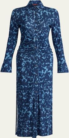 Altuzarra Claudia Spotted Long-Sleeve Midi Shirtdress