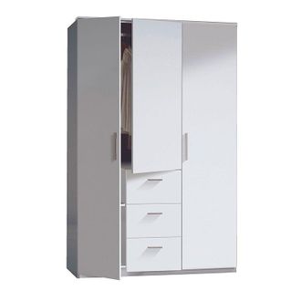 No Brand Armario Ward 3 Puertas Blanco Brillo 120cm (ancho) X 200cm (alto)