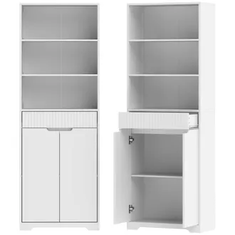 HOMCOM Columna de ba&ntilde;o 60x30x171 cm blanco