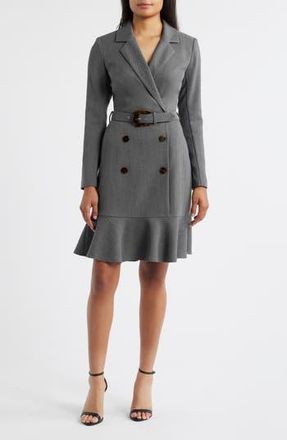 Eliza J Long Sleeve Blazer Dress in Grey at Nordstrom Rack, Size 12